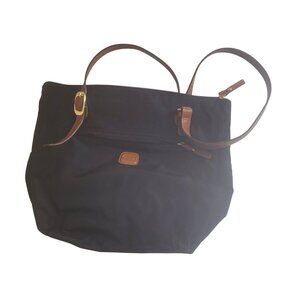 Bric's X-Bag Tote bag in Blue Nylon with Brown Leather Trim